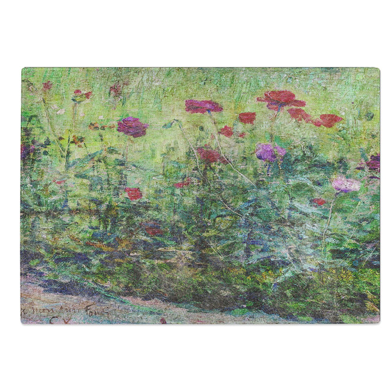 Glass Field of Poppies by Kuroda Seiki Chopping Board, 39 cm W x 28.5 cm L