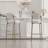 29'' Upholstered Bar Stools Velvet Counter Stool with Backrest & Footrest Set of 2 Round Dining Chairs for Kitchen(Creamy White)