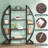 Triple Wide Oval Industrial Rustic Etagere Bookcase For Office And Living Room, Durable And Stylish Storage Solution