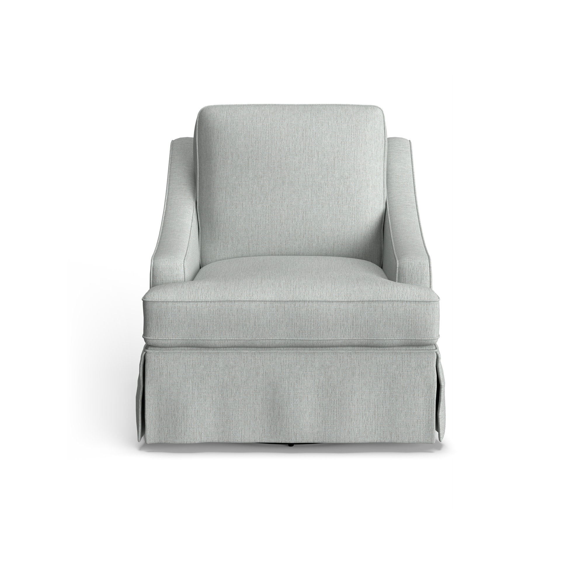 Allerton Upholstered Swivel Glider, Radical Ash Gray Performance Chenille