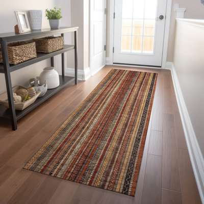 Machine Washable Indoor/Outdoor Claudian ACN1654 Paprika Rug