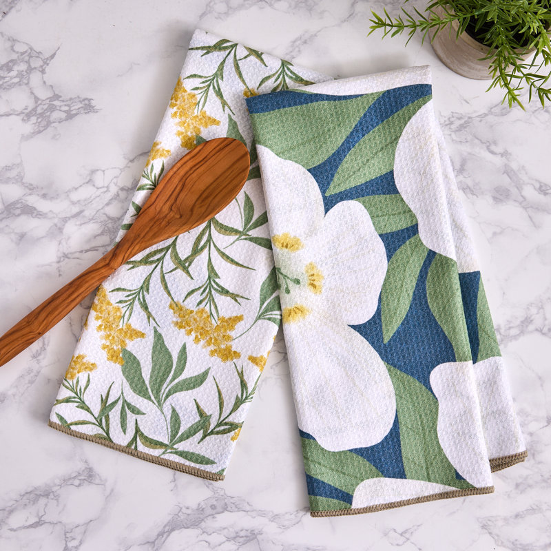  Ensemble de 2 serviettes de toilette gaufrées délavées, caramel écossais