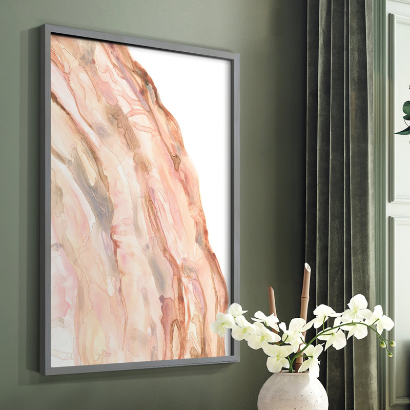 Rose Quartz I, reproduction encadrée - bois massif, H 20 po x l 16 po, Brun