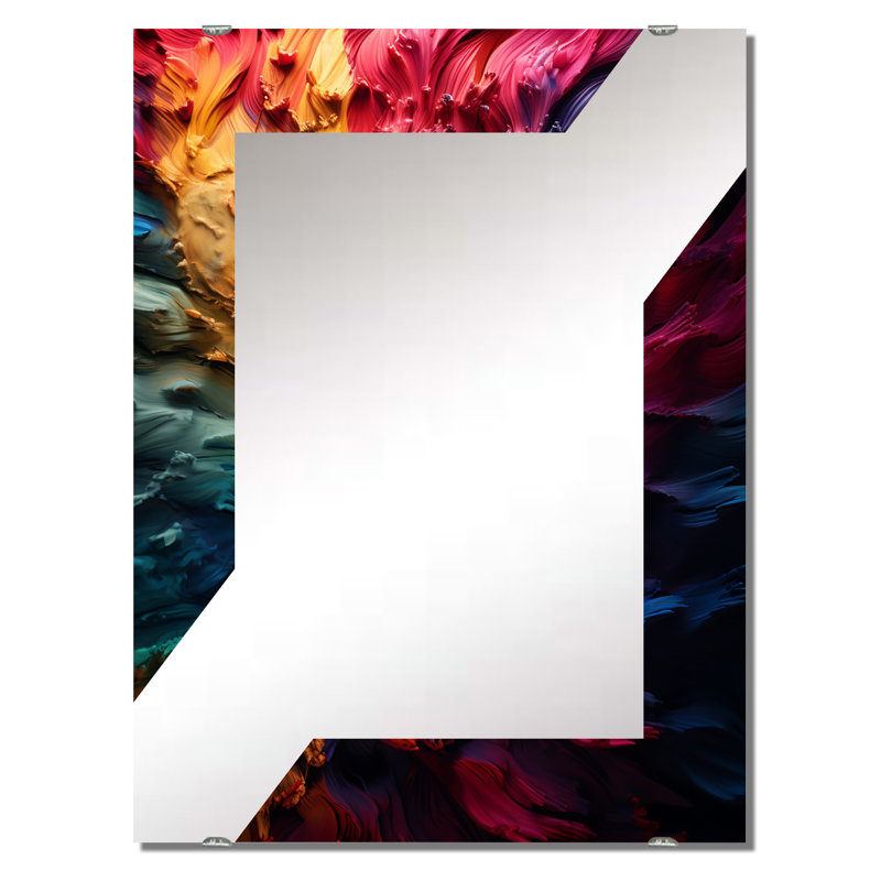 Drandell - Grand miroir mural fractal abstrait MIR137085, 40 po x 30 po