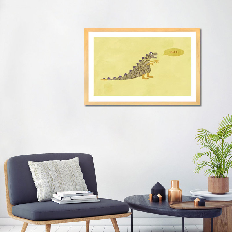 Dinosaure par Nic Squirrell - impression d'art graphique, H 32 po x l 48 po x 1,5 po, Toile tendue, Pas de tapis