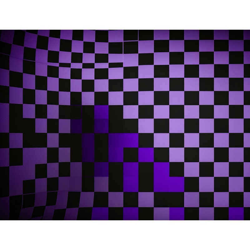 Polyester Comforter, Twin Comforter, Black/Purple Checkered