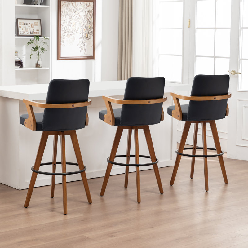 Eastwood Swivel Bar Stool, Black, Bar Stool (76.2cm Seat Height)