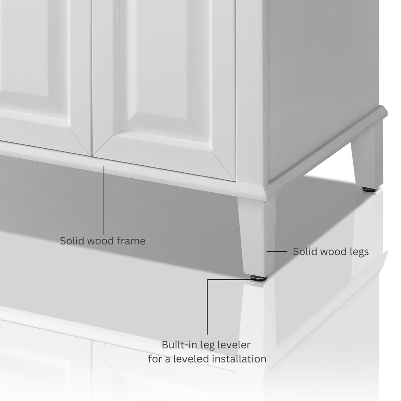 Hannah 48'' W Single Vanity, Black, White/Brushed Nickel, Right
