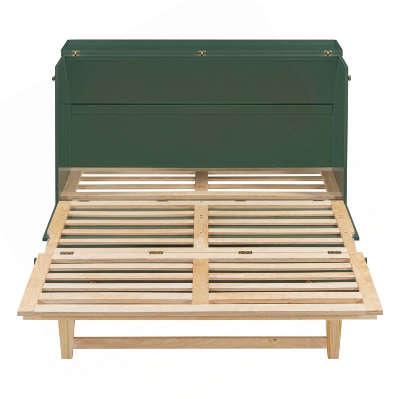 Murphy Bed With Large Drawers, Green