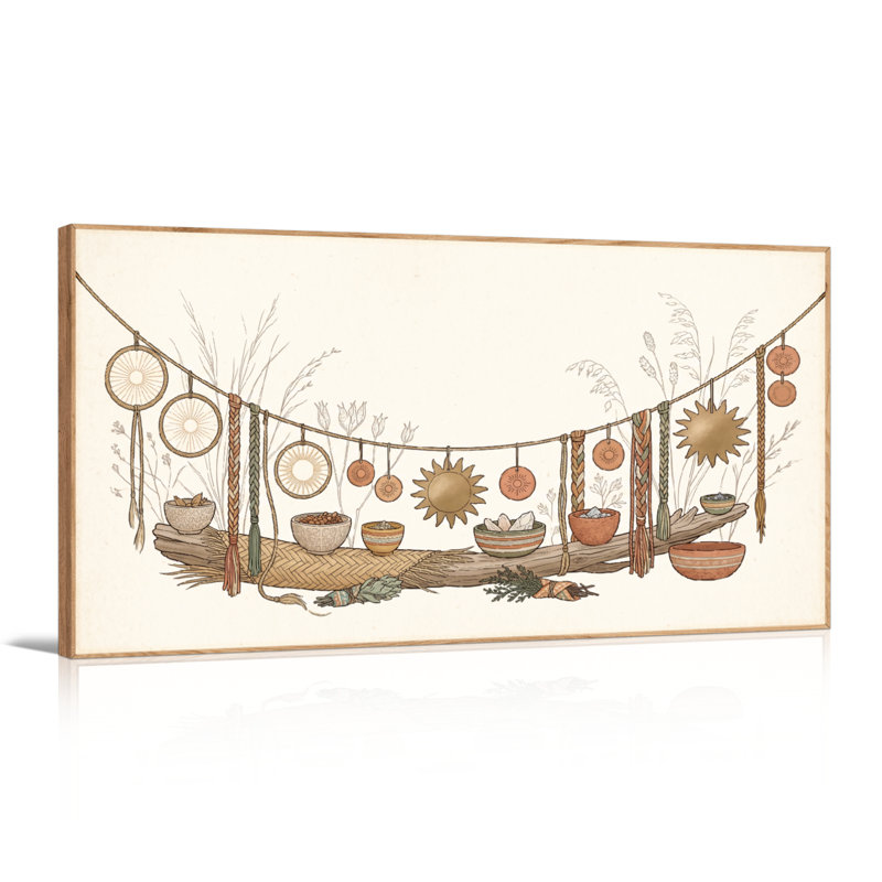 Boho Decor, reproduction d'art sur toile, ensemble de 1, Naturel, L 48 po x H 24 po