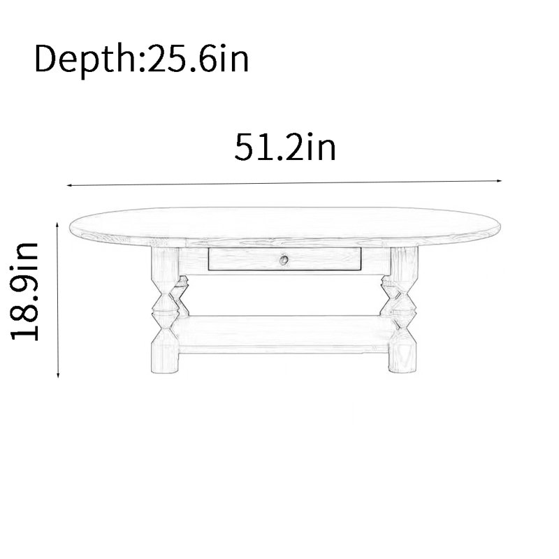 Table basse American, Burlywood