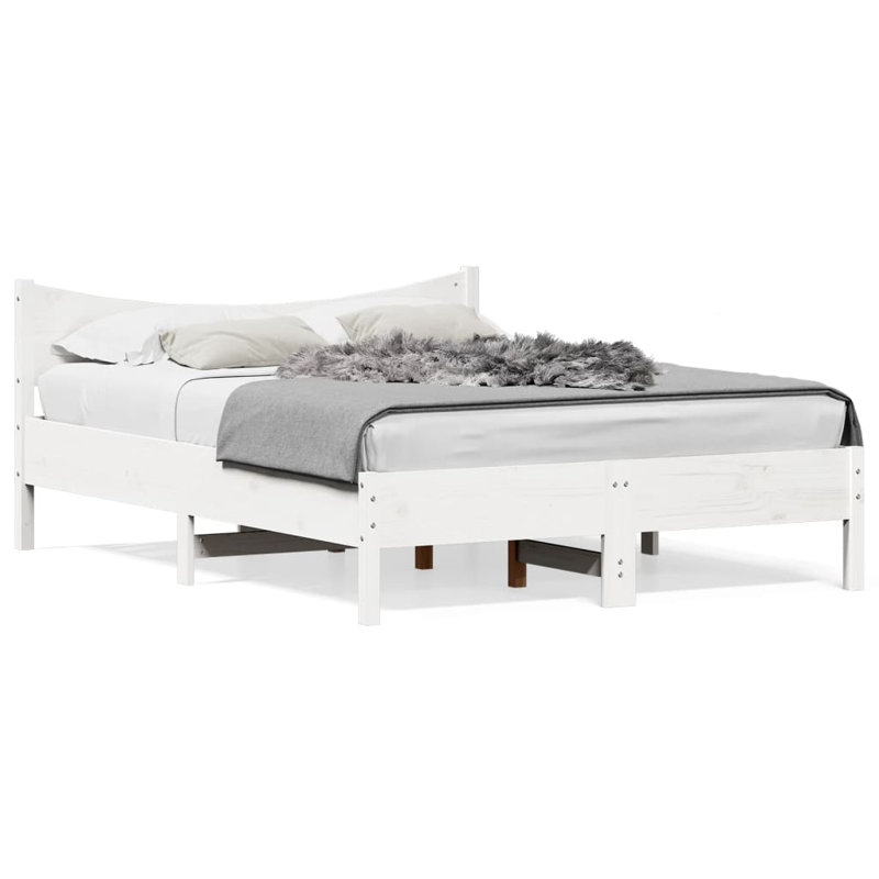 Aracelli Solid Wood Bed, White, Super King (6')