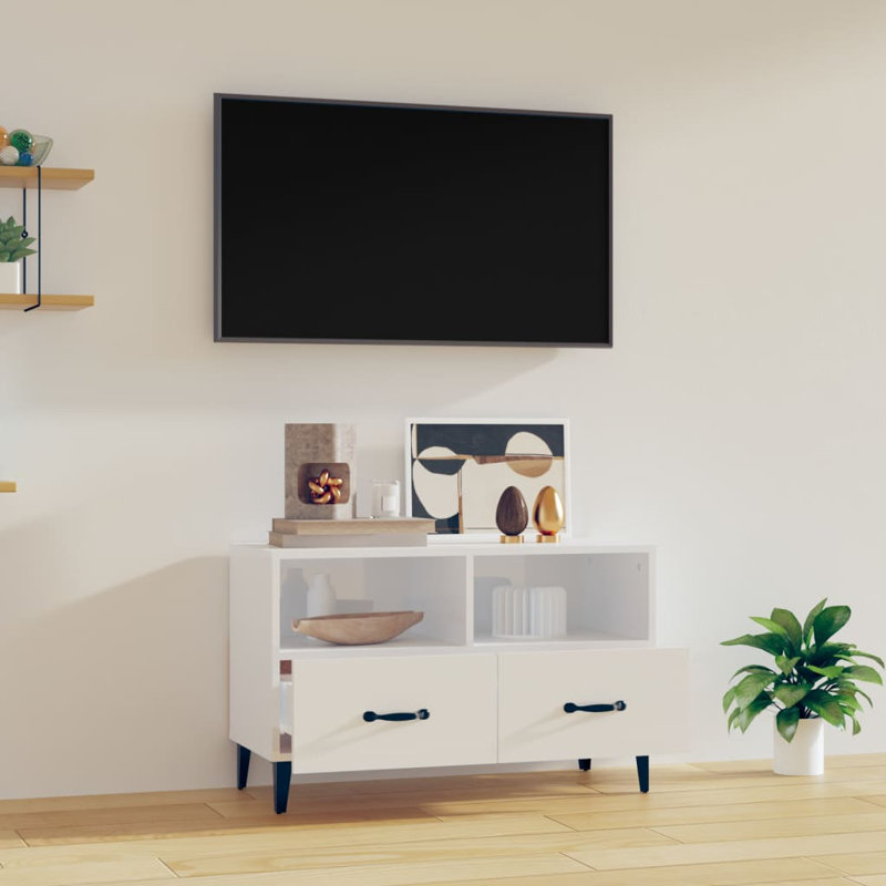 Kelei TV Stand for TVs up to 32", High Gloss White