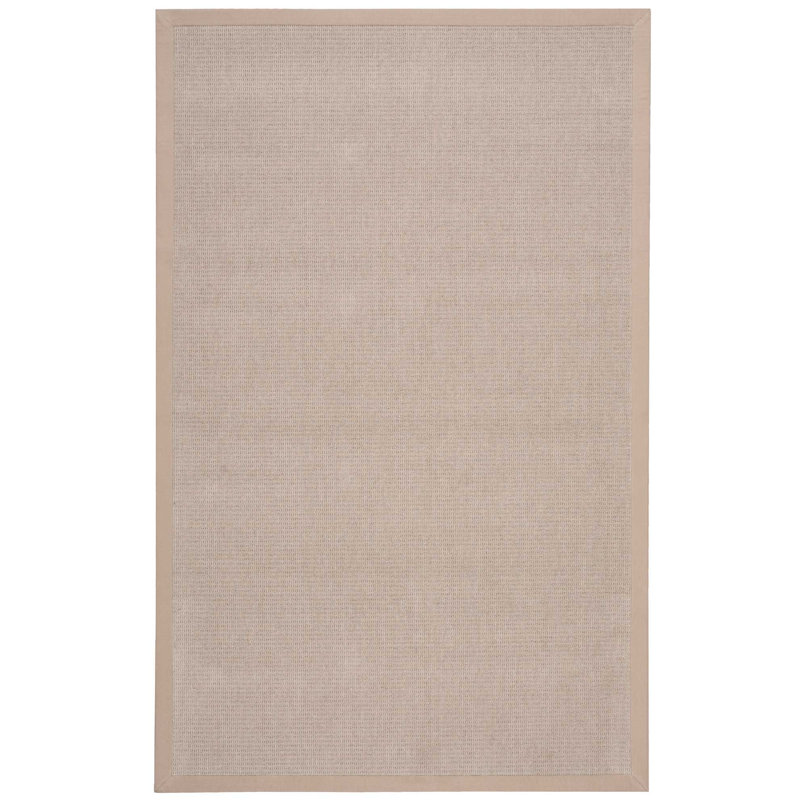Tapis beige en laine touffeté à la machine Mikiah, Rectangle 5 pi x 8 pi