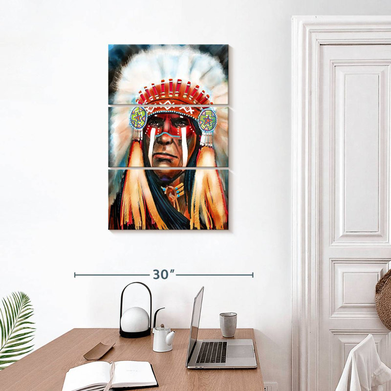 Lelar Native Indian Chief, 32" H x 20" W