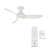  44" Corona 3 - Blade Outdoor/Indoor Smart Flush Mount Ceiling Fan with Remote Control and Dimmable LED Light Kit Included, Matte White-90284716-66343247