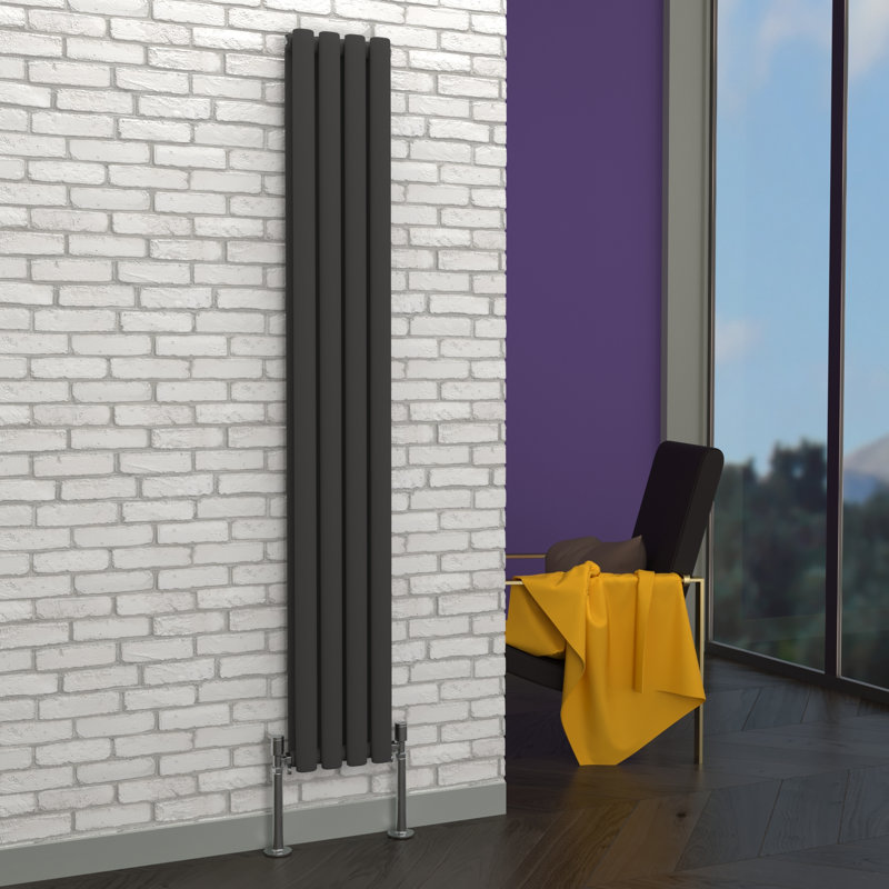 Alyssa Vertical Oval Panel Radiators, 178 x 35cm, White