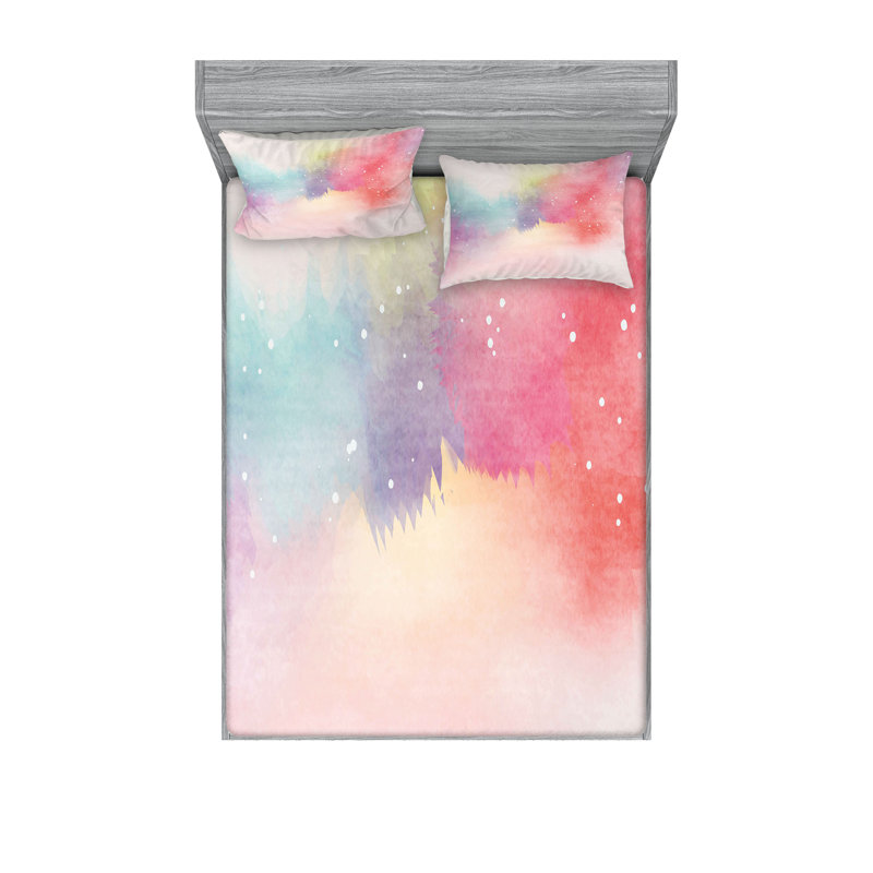 Multicolore ensemble de draps et taies décoratives Ambesonne, Ensemble de draps pour très grand lit californien