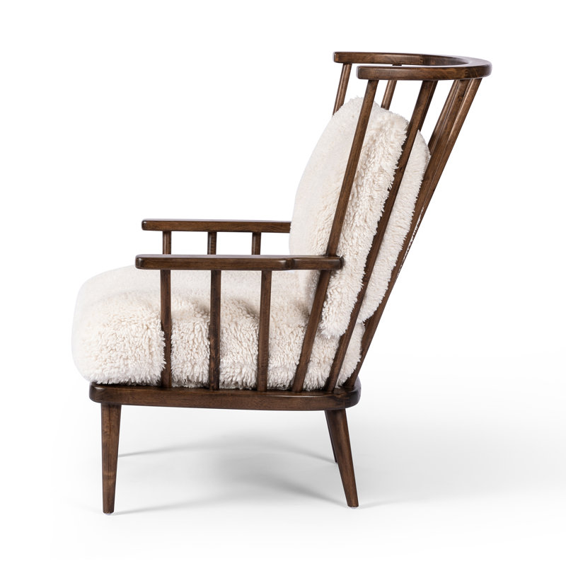 Graham Chair-Andes Natural, White Faux Fur