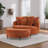 59.5" W Oversized Slipcovered Upholstered Accent Barrel Chair With Ottoman-1040638744