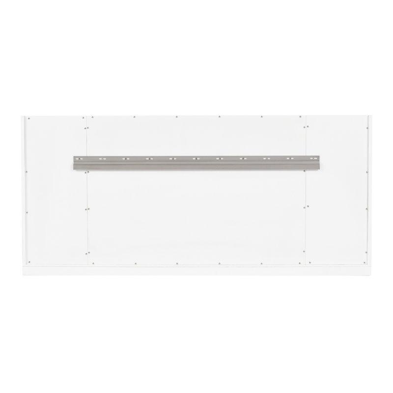 Chicago 60'' W Double Vanity, Glossy White, Victorian Silver