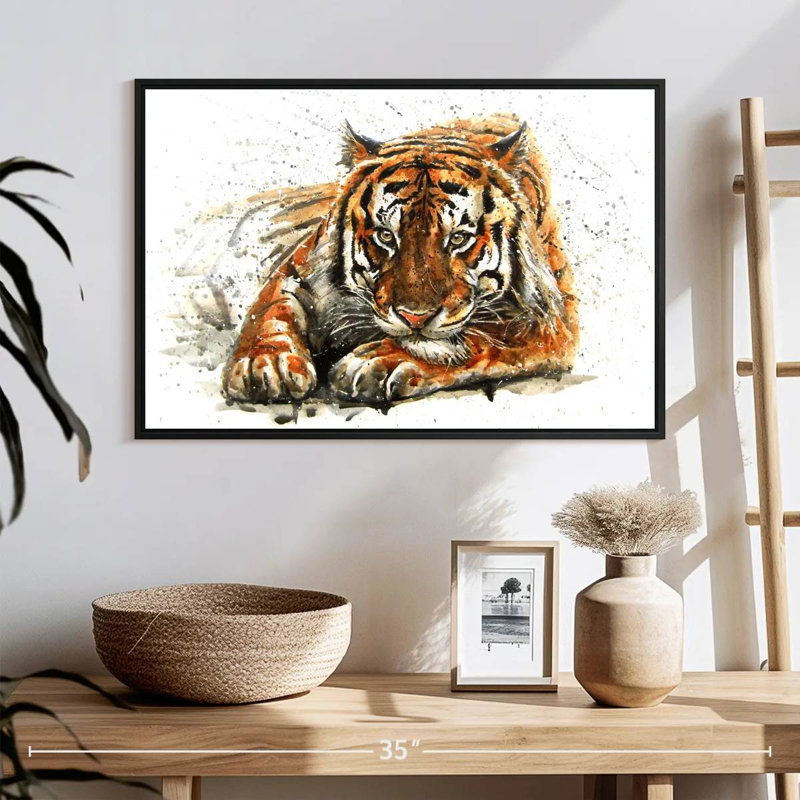Lounging Bengal Tiger, 17" H x 25" W
