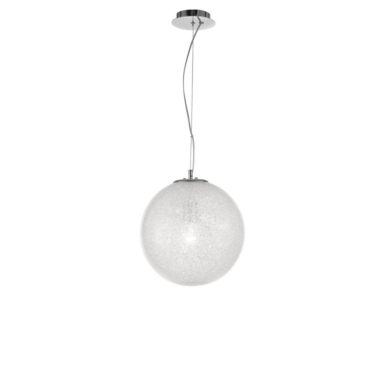 Frozen 1 - Light Chrome Sphere Pendant, 30cm H x 30cm W x 30cm D