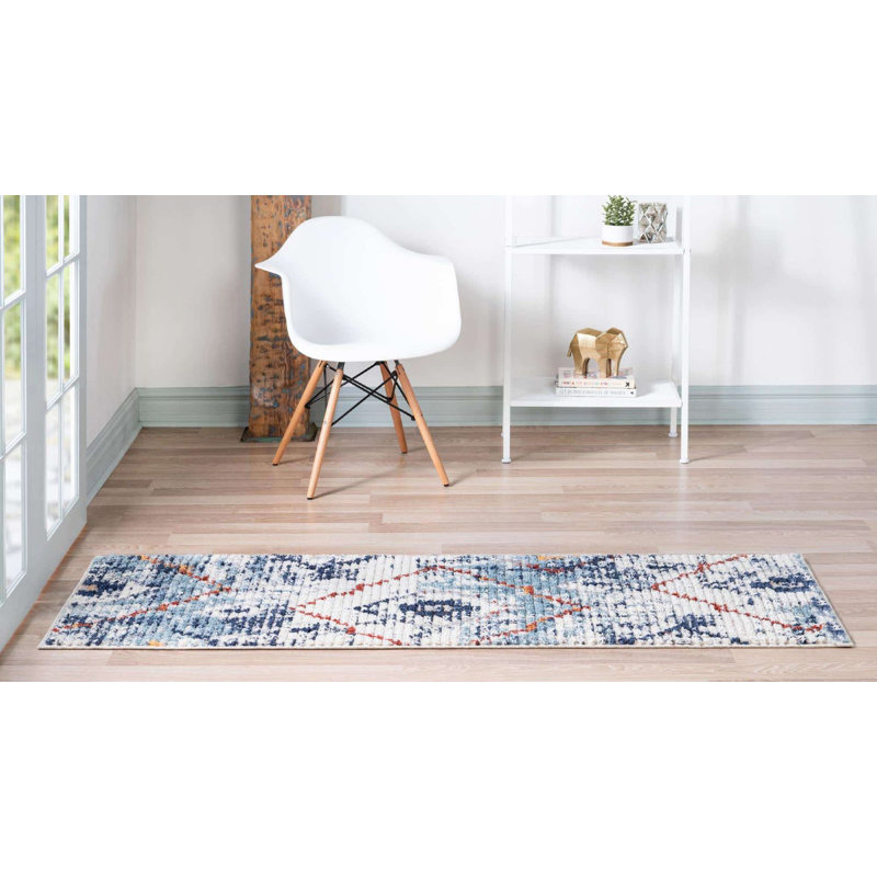 Victorville Abstract Indoor Rug, Runner 2'7" x 10'