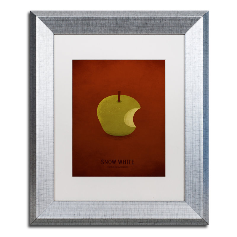 « snow white », art encadré Christian Jackson, H 20 po x l 16 po x P 0,5 po, Blanc