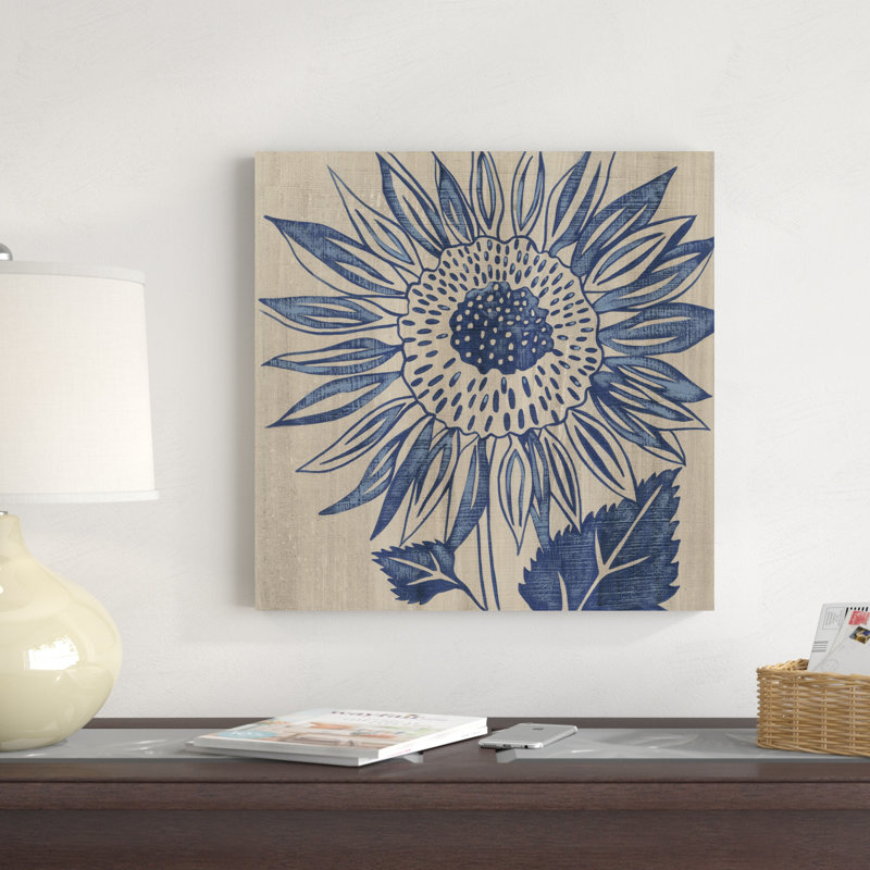 " Indigo Sunflower " by Chariklia Zarris, 20" H x 20" W x 1.25" D