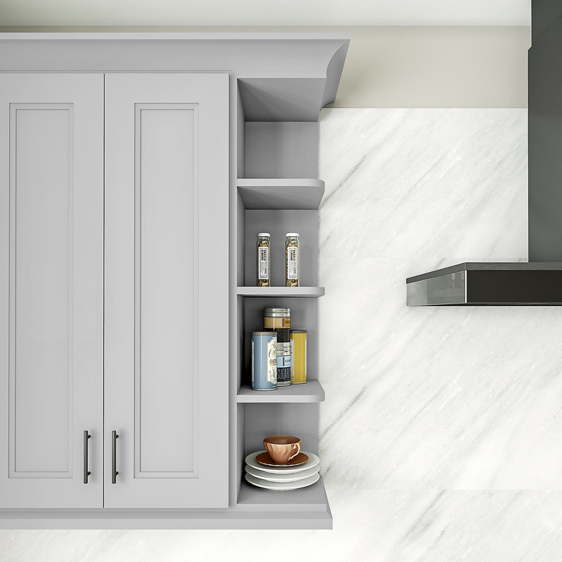 Tablette murale, 9" W x 42" H x 12" D, Blanc Newport