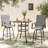 Outdoor 3-piece PVC-coated polyester Bar Set, Swivel Bar Stools And Bar Table, Gray