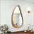 Irregular Teardrop Wooden Wall Mirror