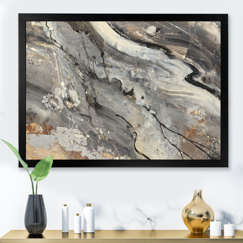 «Fire and Ice Minerals II», reproduction sur toile encadrée, H 30 po x l 40 po x P 1,5 po, Cadre noir