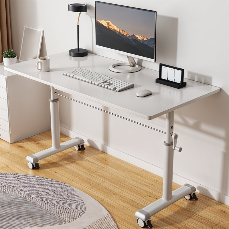 Adjustable Metal Base Computer Desk, 100" W x 60" D