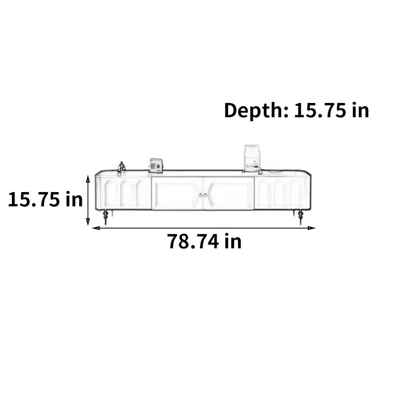 Meuble télé français simple, 78.74"