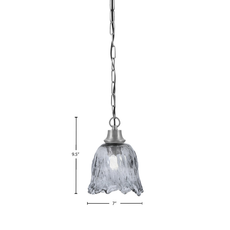 Luminaire suspendu Pinedale, fini graphite, avec verre de lave fumée de 7 po, Colorful, Smoke, Graphite