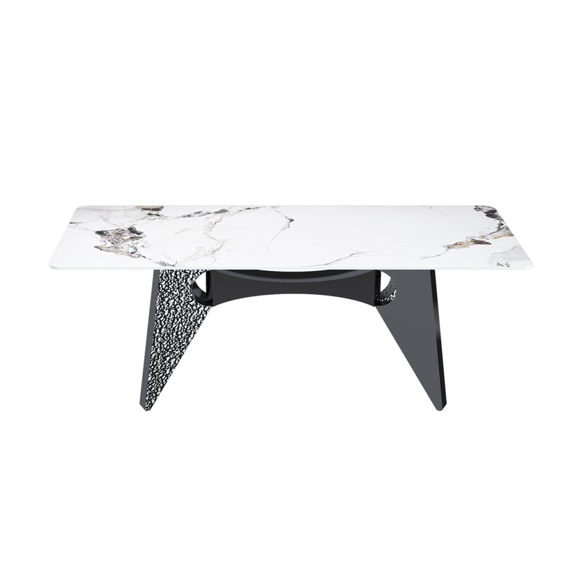 Hutto Rectangular Marble Dining Table, 30"H x 71"L x 35.4"W