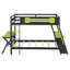 Lit superposé Iven Gaming avec double bureau, rangement perforé et structure en bois-1815105-1815107