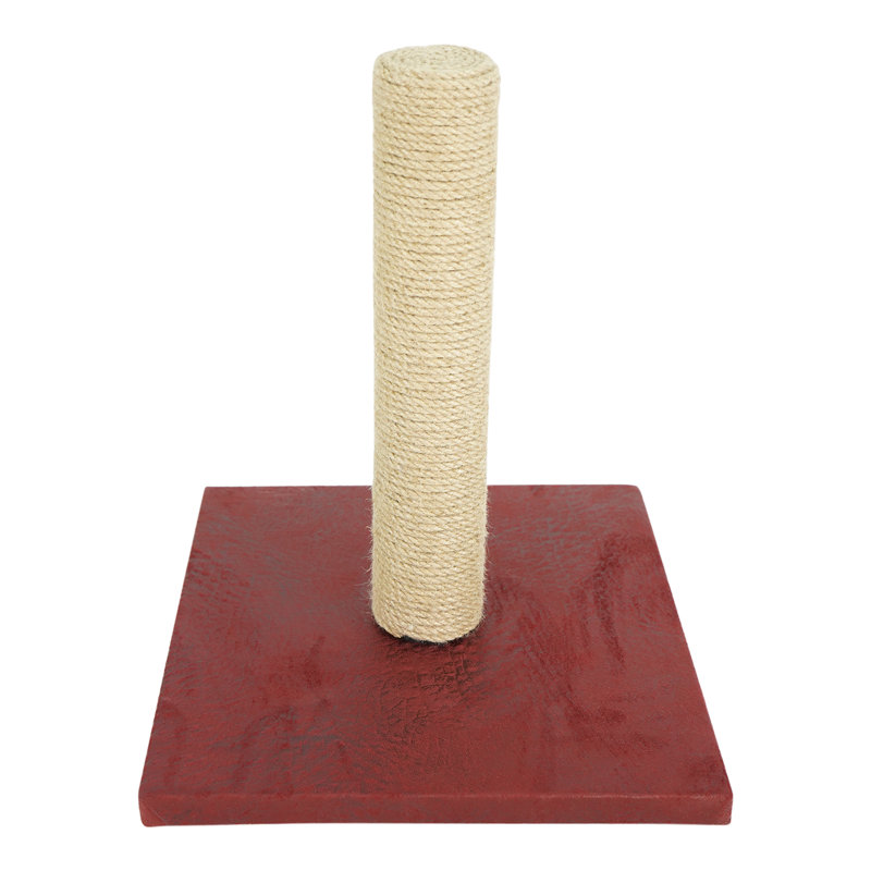 Chat en DUFRÈNE pour chats d'intérieur - Base robuste griffoir vertical pour chat 12,4 po x 12,4 po avec corde en fibre de jute - Cuir bourgogne