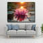 Fleur de lotus rose au coucher du soleil, tableau en verre trempé-1540083554