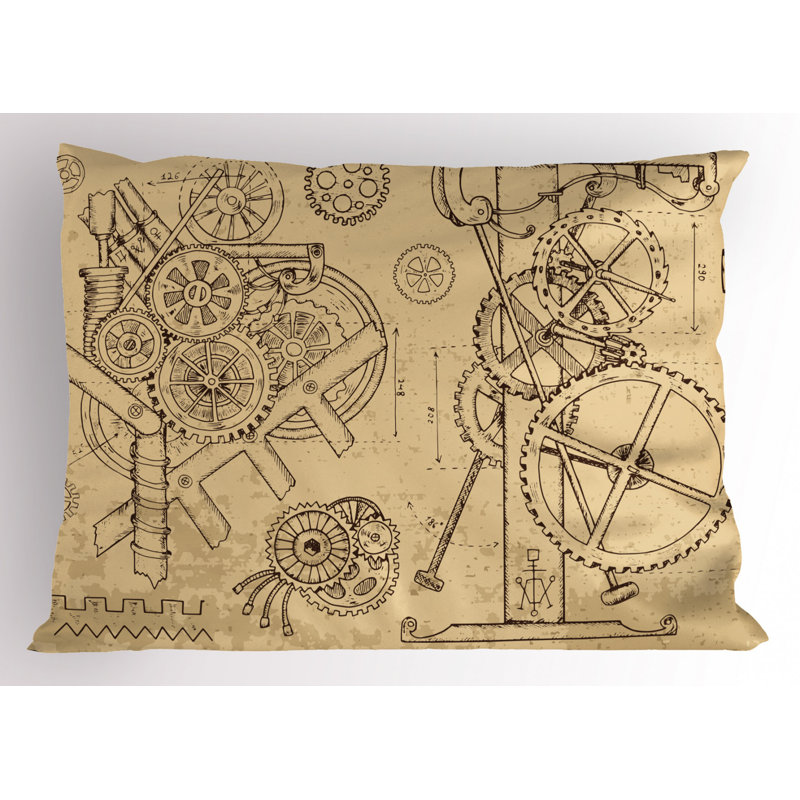 Steampunk Polyester Sham Set, Twin
