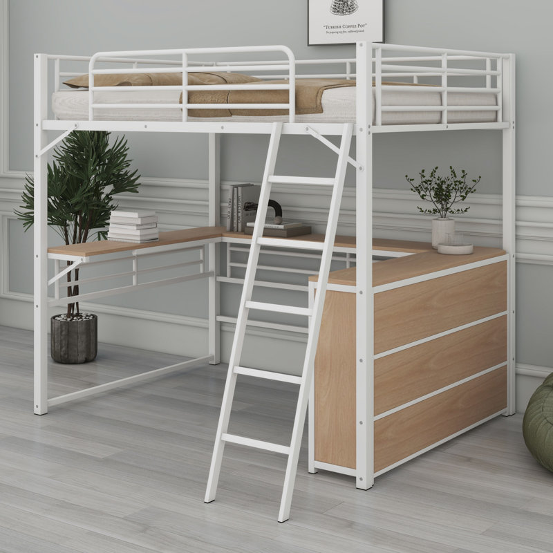 Lit mezzanine double Aitken Kids, Blanc
