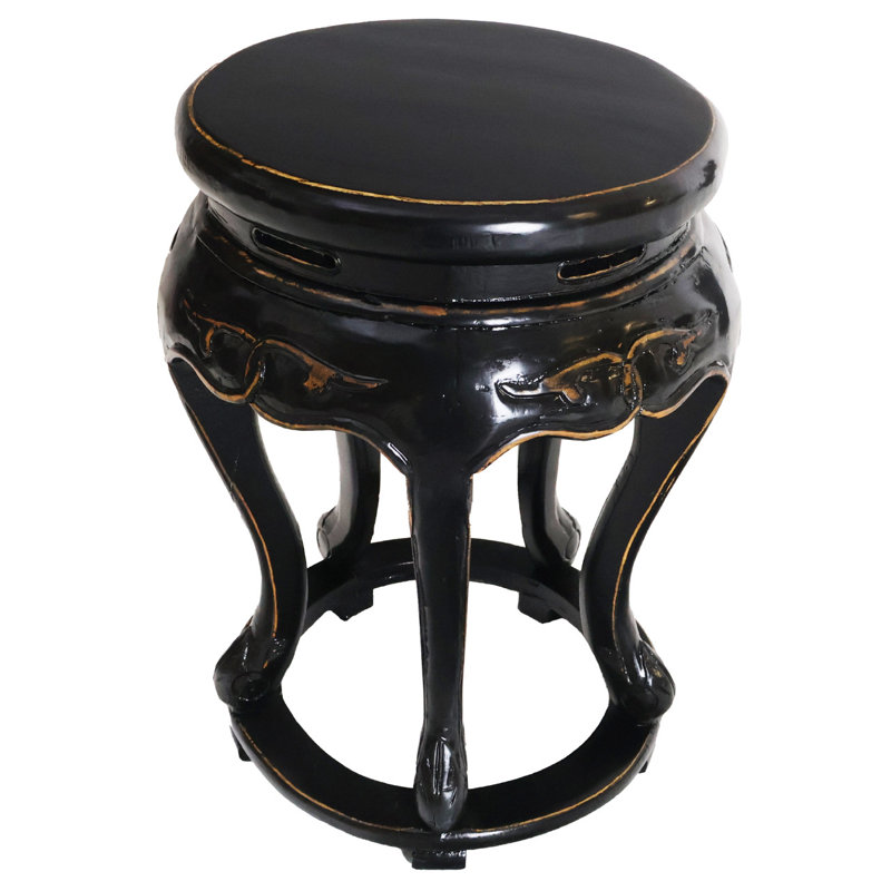  Petit support pour plante d'appoint avec bord frotté Black Laquer