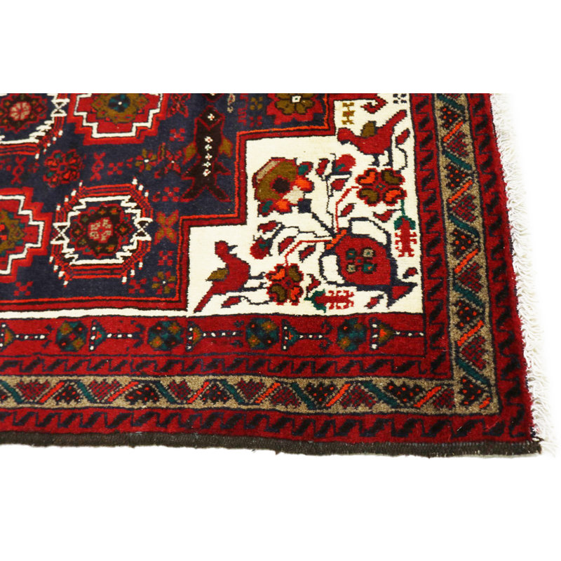 Tapis en laine rouge/beige 3 pi 4 po x 5 pi 9 po one-of-kind-noué la main Cymbeline
