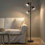 Lampe sur pied moderne à DEL réglable 3 lumières Jacob avec finition noire et abat-jour coniques en métal de 64 po Jacob, ampoules incluses-62954050