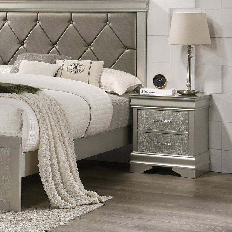 Table de chevet Chic Modern Glam, Beige