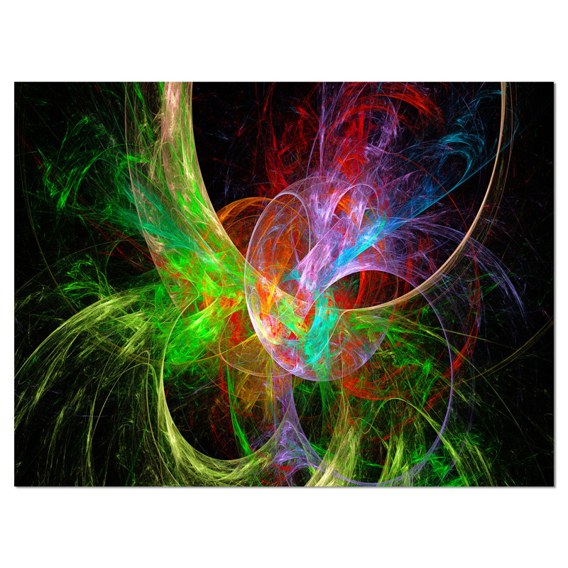 Oversized Multicolor Abstract Fractal Canvas Art Print