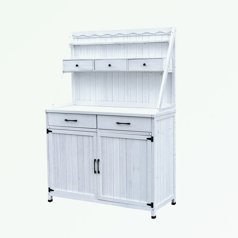Table de rempotage d'extérieur avec armoire de rangement