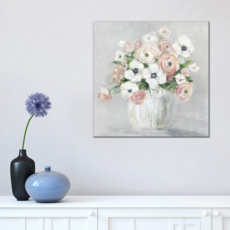 «Garden To Table I» par Sally Swatland - impression d'art graphique, Pas de tapis, 18" H x 18" W x1.5" D, Toile tendue